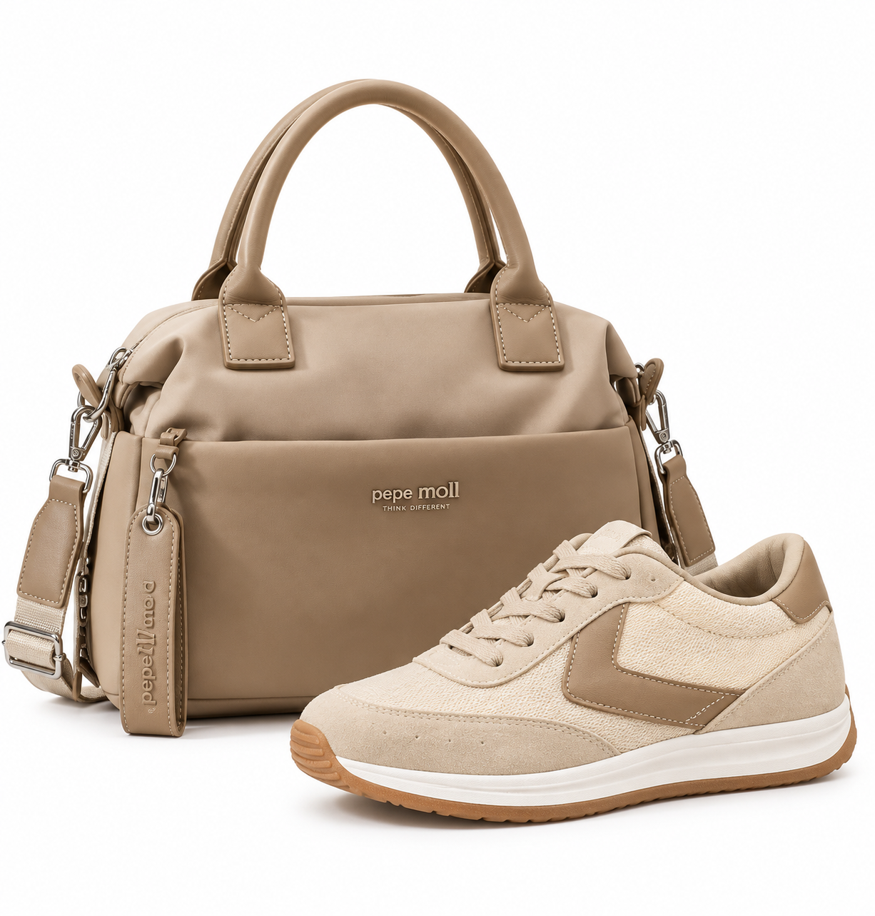 Deportivas Pepe Moll 261940 beige vista lateral
