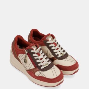 Deportivo Anekke burdeos y beige para mujer