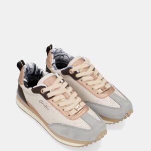 Deportivos Anekke azul beige con detalles marrones