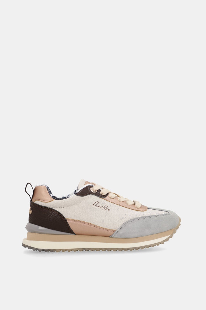 Detalles de los deportivos Anekke azul beige