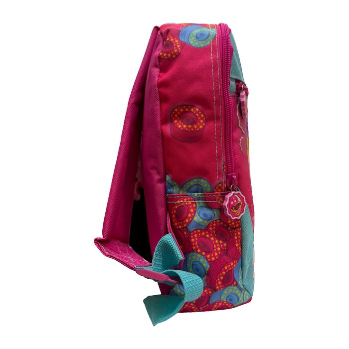 Mochila infantil Soy Luna rosa y turquesa vista lateral