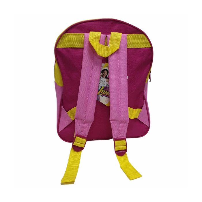 Mochila infantil Soy Luna rosa y amarilla de 30 cm TRASERA