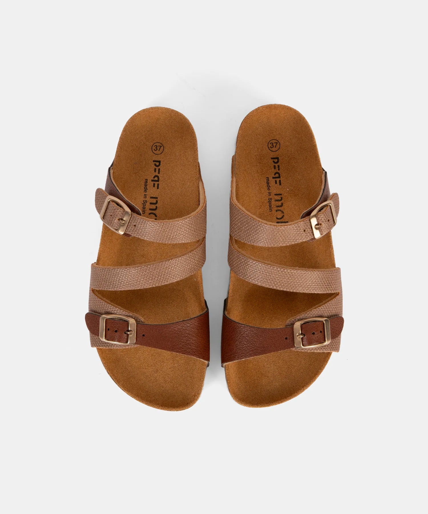 Sandalias Pepe Moll 261960 cuero y beige vista superior