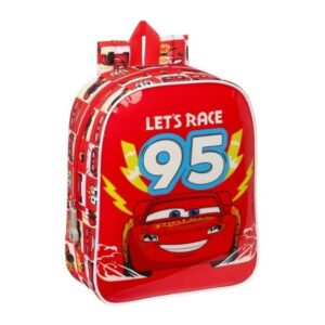 Mochila guardería Cars roja adaptable a carro