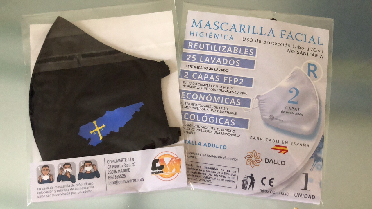 mascarilla doble capa ffp2 bandera de asturias t adulto